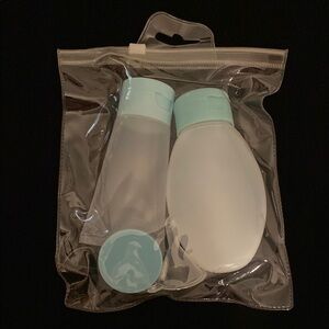 Travel Toiletry 4pc Bottle Set with Blue Caps(1)